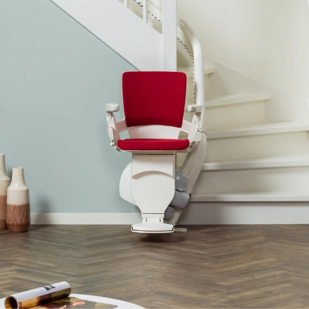 Stannah 600 Indoor staircase with installed stairlift chair